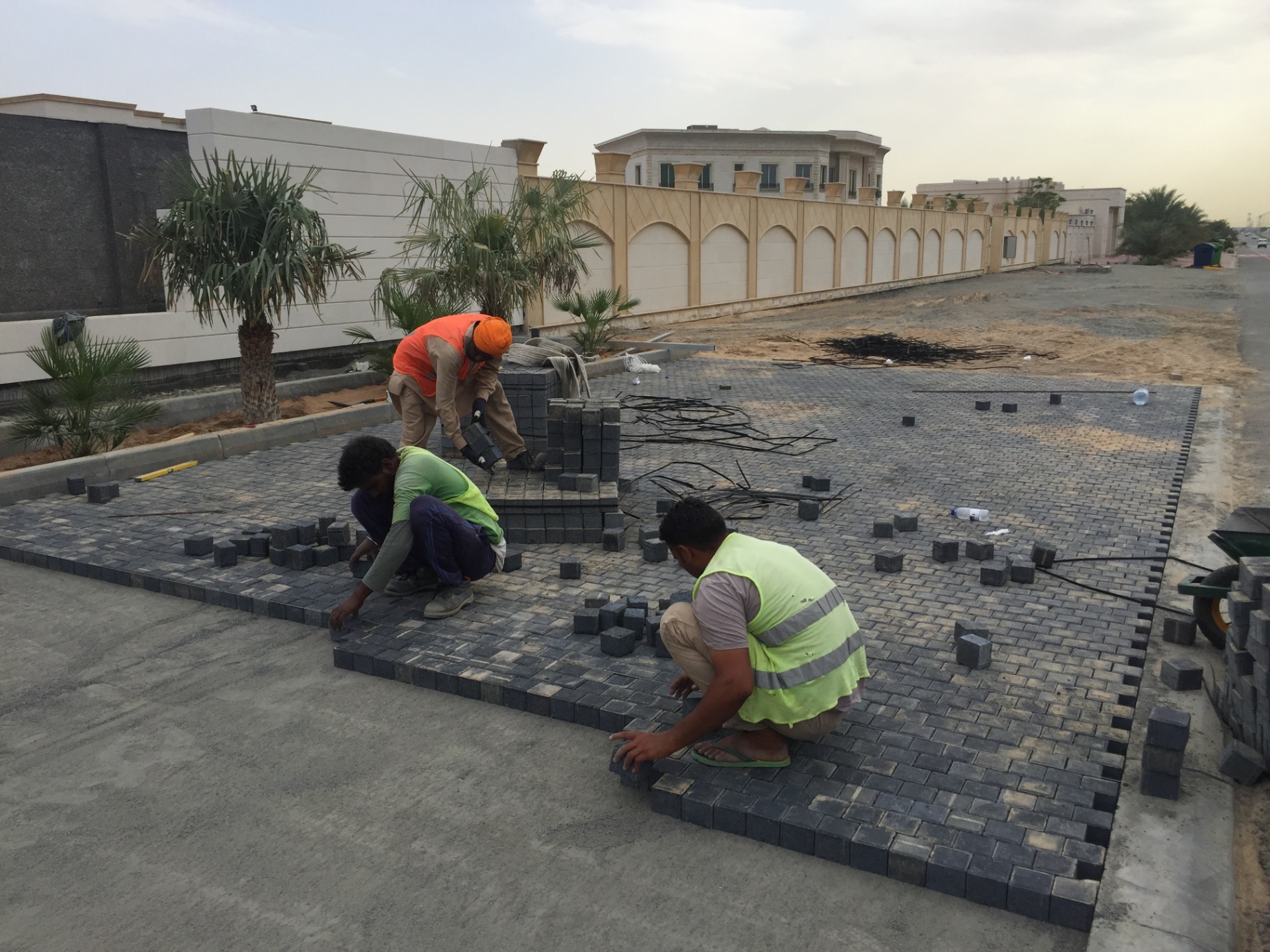 Interlock Paving Installation - USF GRAND Constructions LLC project site in UAE