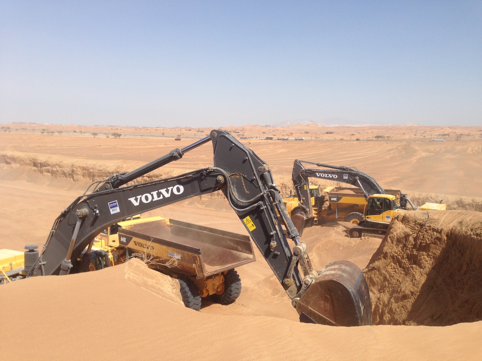 Volvo Excavator Dune Excavation - USF GRAND Constructions LLC project site in UAE